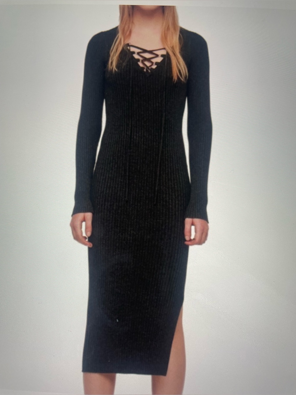 All Saints Tasmin Black Midi Dress